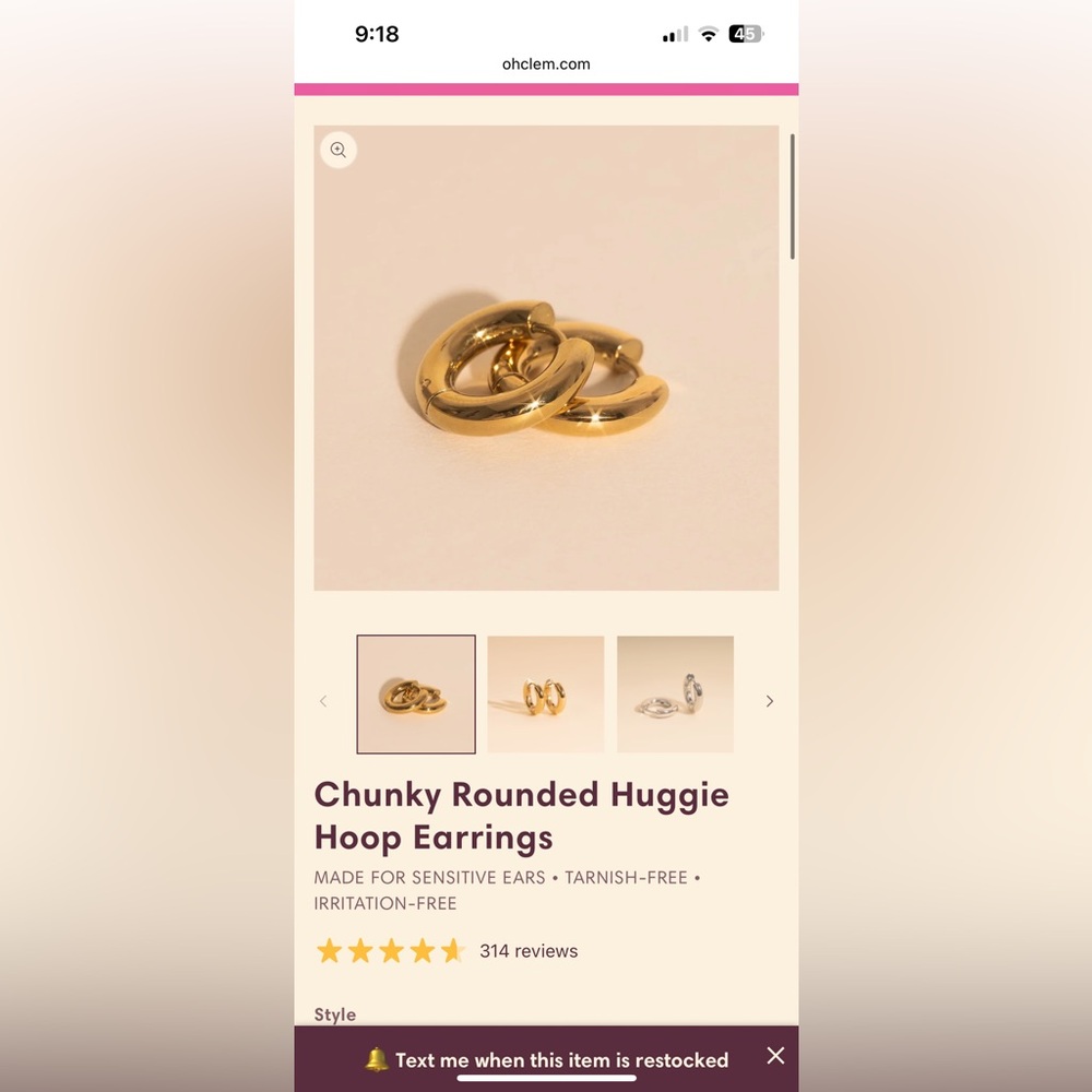 Oh Clementine Chunky Huggie Hoops